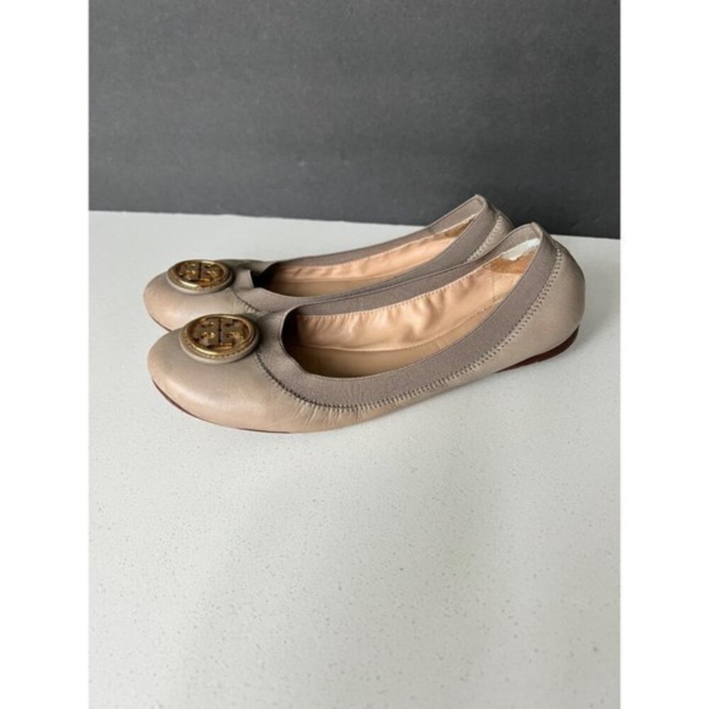 TORY BURCH CAROLINE elastic leather flats size 7